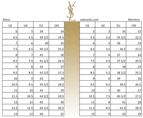 ysl shoes size chart|ysl belt size chart.